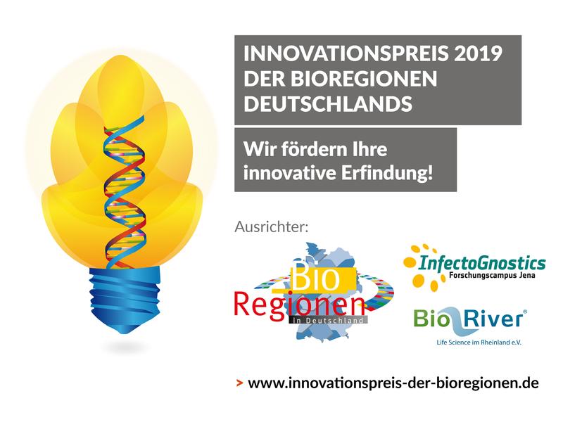 Der Innovationspreis der Bioregionen wird am 09. April bei den Deutschen Biotechnologietagen 2019 verliehen