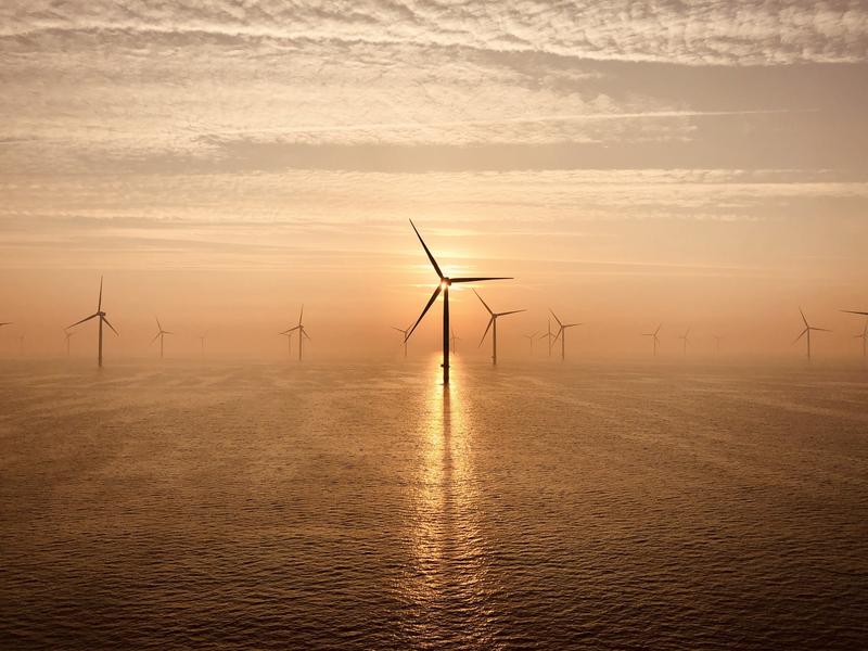 Offshore-Windkraftanlagen in der Nordsee. 