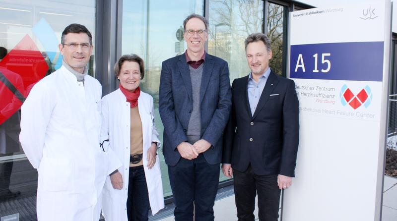 vlnr: Die Kardiologen Stefan Störk und Christiane Angermann vom DZHI und Paul Pauli und Stefan Schulz von der Universität Würzburg freuen sich über die Publikation im European Heart Journal.