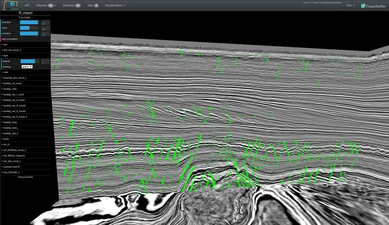 Seismischer Datensatz: Die KI identifiziert Stellen, an denen sich mit hoher Wahrscheinlichkeit Öl- oder Gasvorkommen befinden.