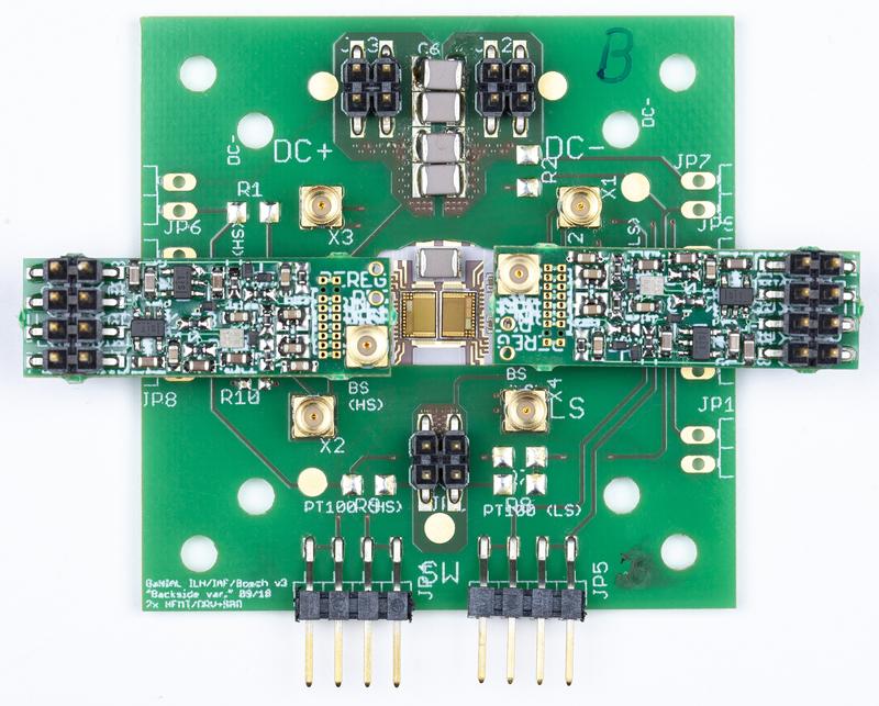 In electromobility, many small, efficient systems need to be integrated in limited space. The voltage converter shown is based on GaN power ICs measuring 4 x 3 mm².