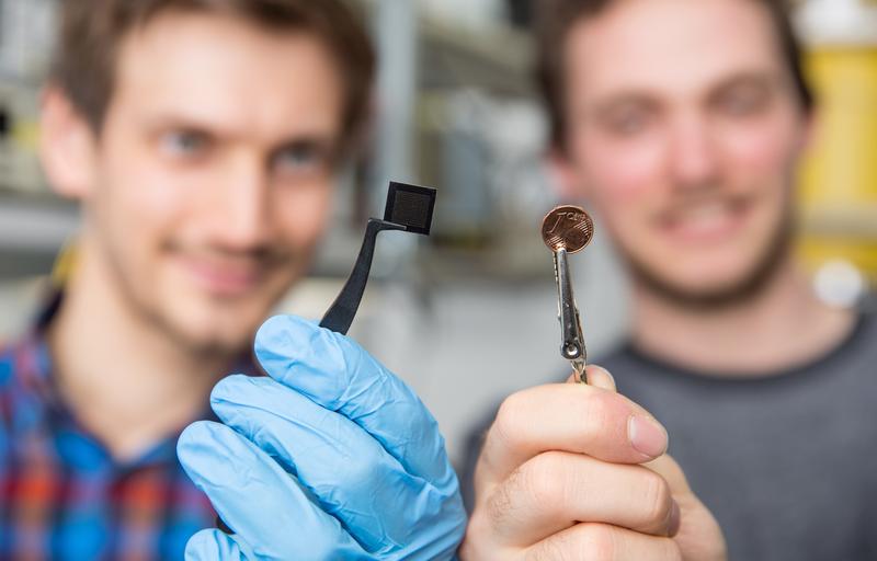 The optical microchips that the researchers are working on developing are about the size of a one-cent piece.