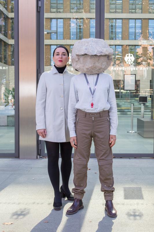 1 - Natascha Süder Happelmann, right, and her spokesperson Helene Duldung, left, in front of the German Federal Foreign Office, 2018