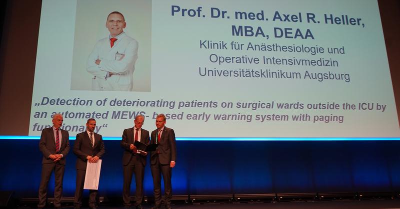 Am 10. Mai 2019 wurde Prof. Dr. Axel Heller (rechts) beim Deutschen Anästhesiecongress (DAC) der diesjährige Heinrich-Dräger-Preis überreicht.