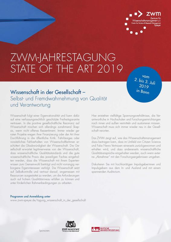 ZWM-Jahrestagung 2019 'Wissenschaft in der Gesellschaft – Selbst- und Fremdwahrnehmung von Qualität und Verantwortung' am 02./03.07.2019 im Wissenschaftszentrum Bonn