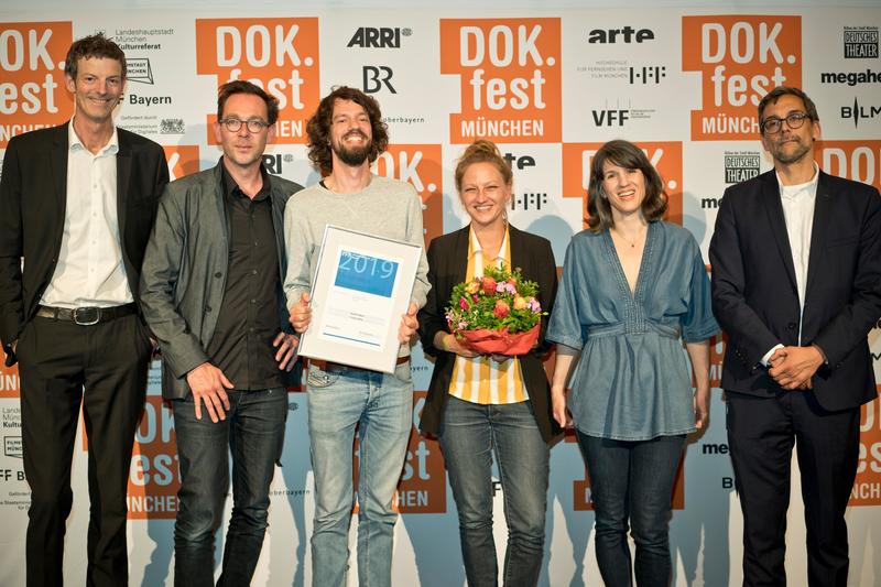 Daniel Sponsel (DOK.fest), Sebastian Sorg (FFF Bayern), Stephan Hilpert (Regisseur), Miriam Märk (Montage), Dr. Tamara Danicic (Jury), Martin Kowalczyk (Jury)