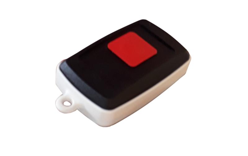 Tracking device with an emergency call button.