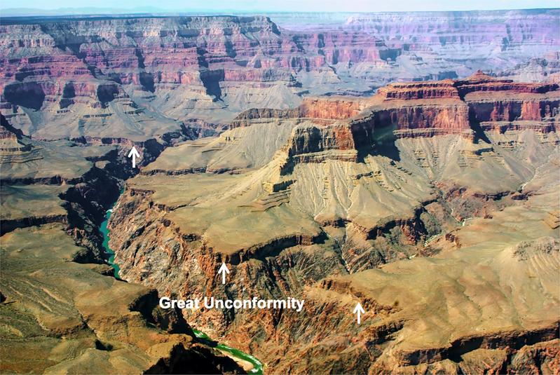 Foto von Great Canyon, Immensity River, Colorado. Die „Great Unconformity“, weist auf das größte globale Erosionsereignis hin.