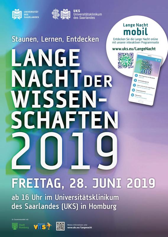 Plakat Lange Nacht der Wissenschaften mit QR-Code zum Individualprogramm