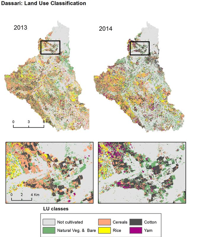 Landwirtschaft in der Region Dassari in Benin: 2014 wurde dort weitaus mehr Yams und Baumwolle kultiviert als im Jahr davor. Die Anbauflächen von Weizen und Reis sind verkleinert.