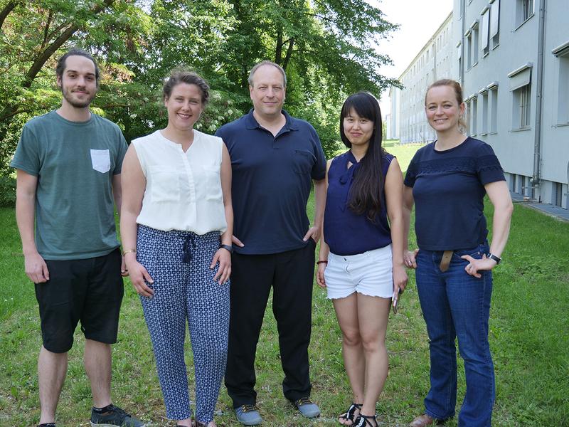 The Würzburg team of the WASCAL-DE Coop project (from the left): Steven Hill, Lisa Schramm, Dr. Michael Thiel, Mengjie Warmuth and Dr. Sarah Schönbrodt-Stitt.