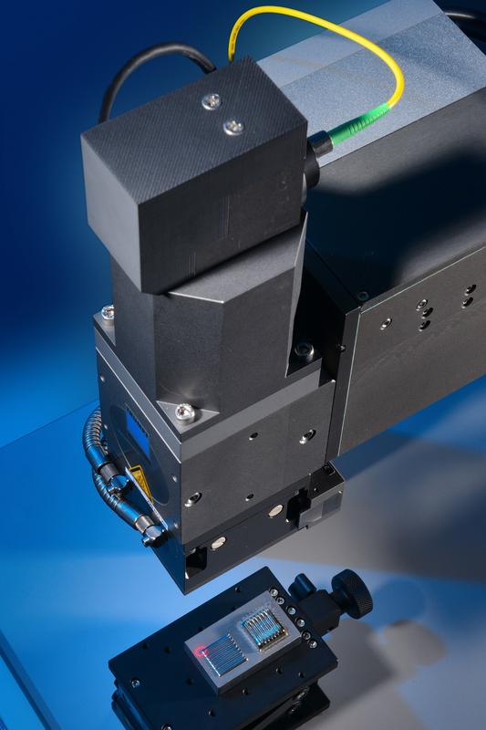 Laser processing optics with »bd-1« sensor and compact measuring beam deflection for inline geometry measurements.