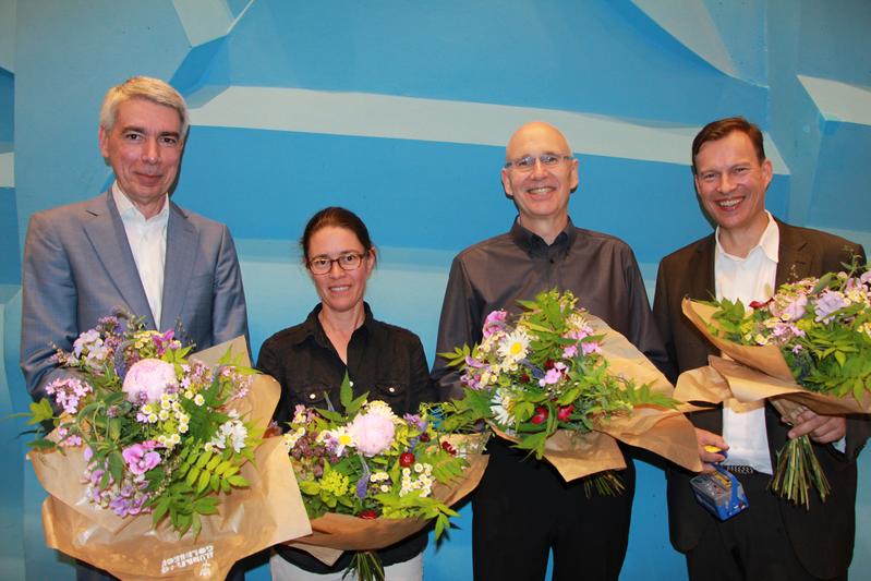 V.l.n.r.: Prof. Dr.-Ing. Thomas Reck, Prof. Dr.-Ing. Silke Köhler, Prof. Dr.-Ing. Werner Ullmann, Prof. Dipl.-Kfm. Kai Kummert