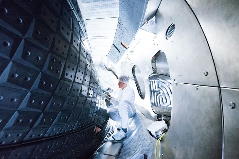 View into the plasma vessel of Wendelstein 7-X 