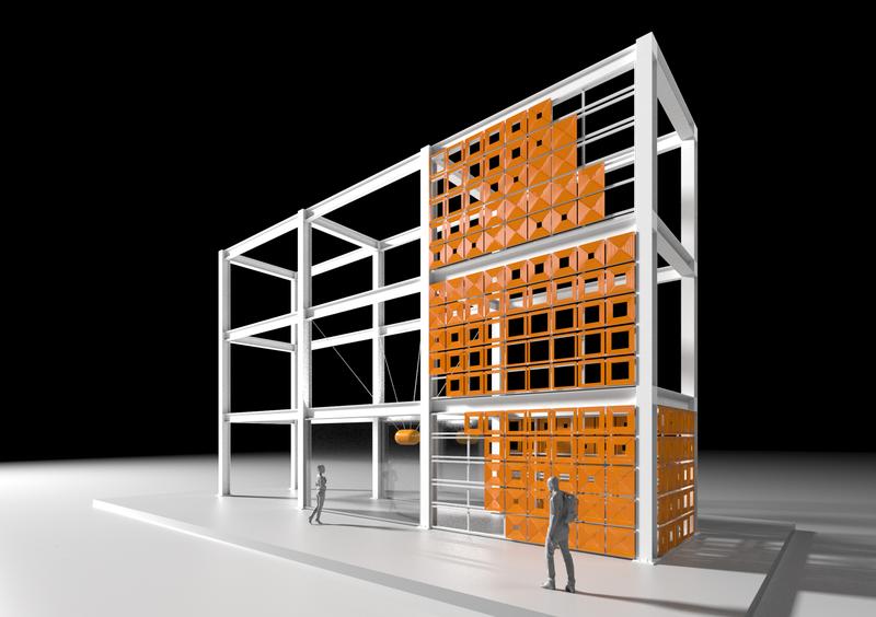 Das Forschungsstahlgerüst »x.Stahl« wird zur Jahresschau der Bauhaus-Universität Weimar »summaery2019« in eine temporäre Skulptur verwandelt.