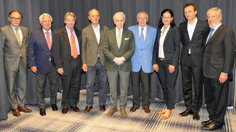 Mitgliederversammlung: Antoni Garcia Prat, Hermann Holzapfel, Prof Dieter Hoelzer, Prof Hans-Jochem Kolb, José Carreras, Karl Scheufele, Dr Gabriele Kröner, Prof Andreas Neubauer, Prof Karl Welte 