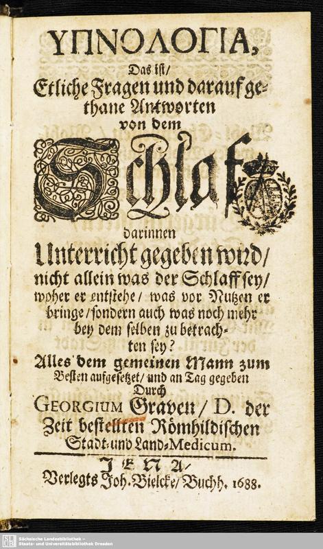 Im 1688 in Jena veröffentlichten Buch „Hypnologia“ des Thüringer Arztes Georg Grau entdecken Schlafmediziner aus Dresden und Jena eine erstaunlich detaillierte Beschreibung der Schlafapnoe. 