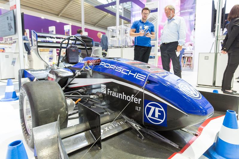 At the trade fair, the electric racing car “eace05” from the Ecurie Aix – Formula Student Team at RWTH Aachen University showed how laser technology creates new possibilities in lightweight c
