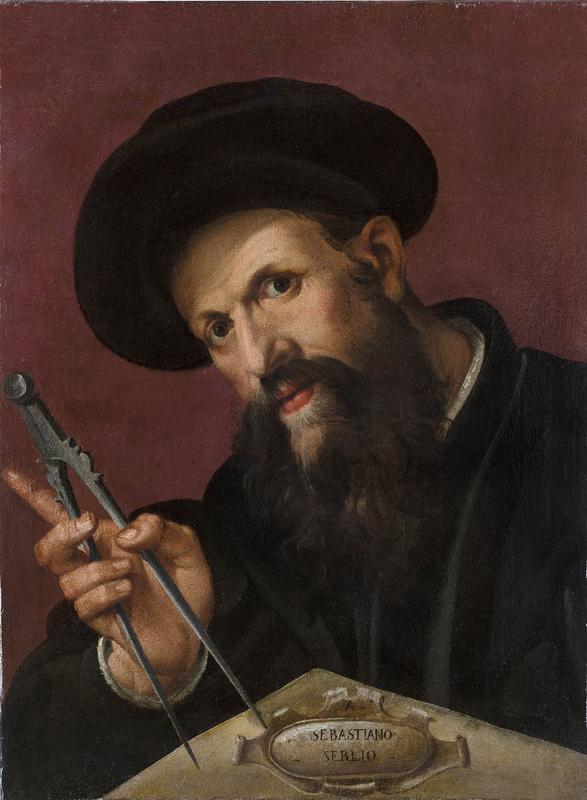 Dieses postume Bildnis des Architekten Sebastiano Serlio (1475–1554) hat der Bologneser Maler Bartolomeo Passerotti (1529–1592) um oder kurz nach 1570 angefertigt.