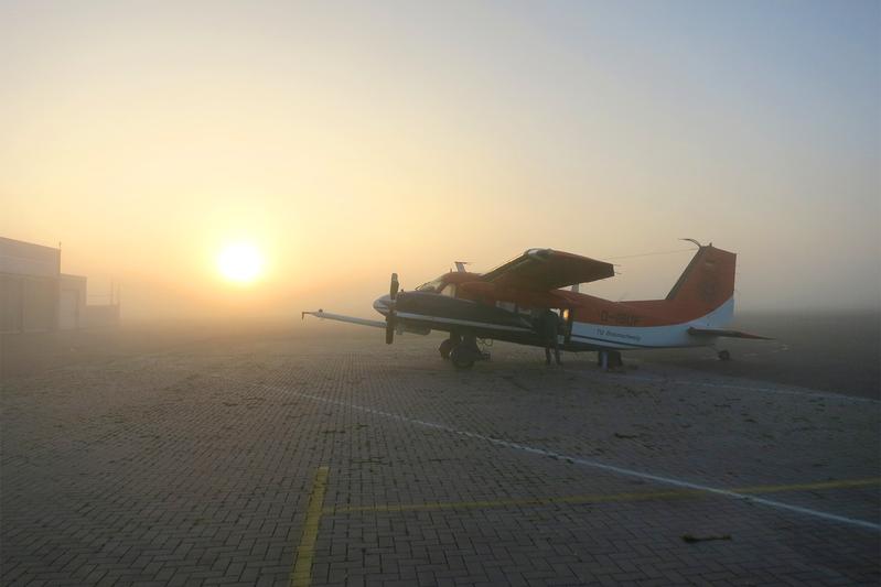 Iniversity's research aircraft Dornier 128 "D-IBUF" at Wilhelmshaven airport. 