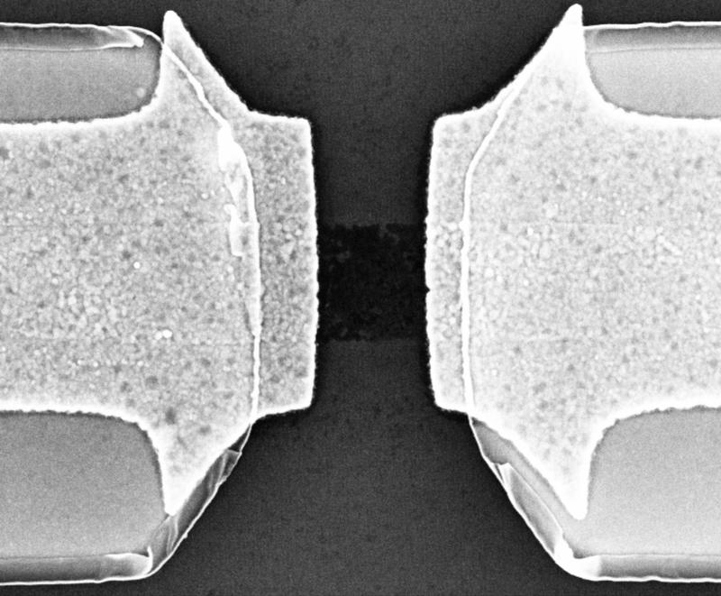 Elektronenmikroskop-Aufnahme des Transistors