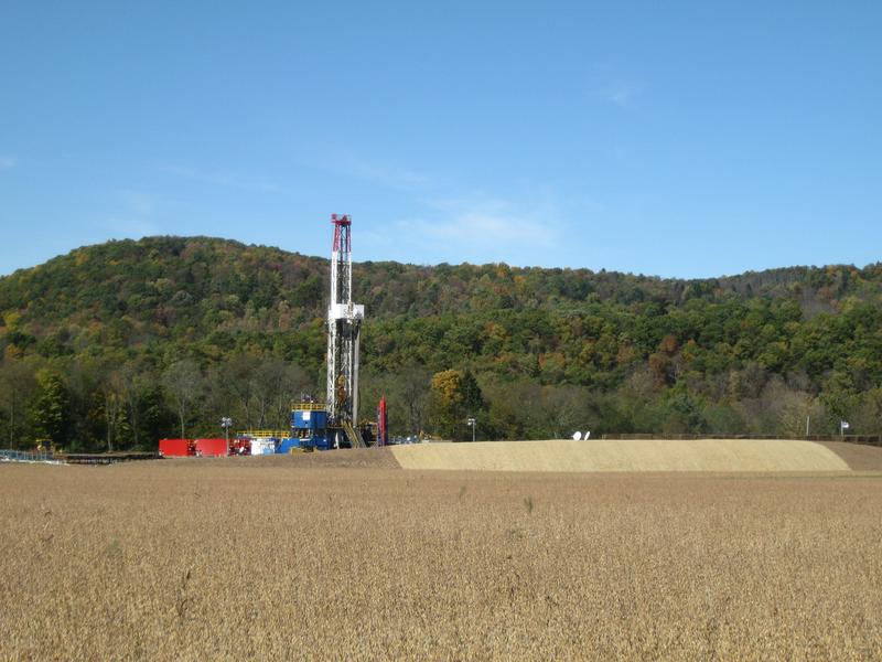 Tower in Pennsylvania, USA, for drilling into the Marcellus Shale Formation for natural gas.