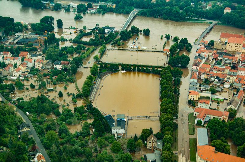 Hochwasser in Grimma (Sachsen) im Juni 2013. 