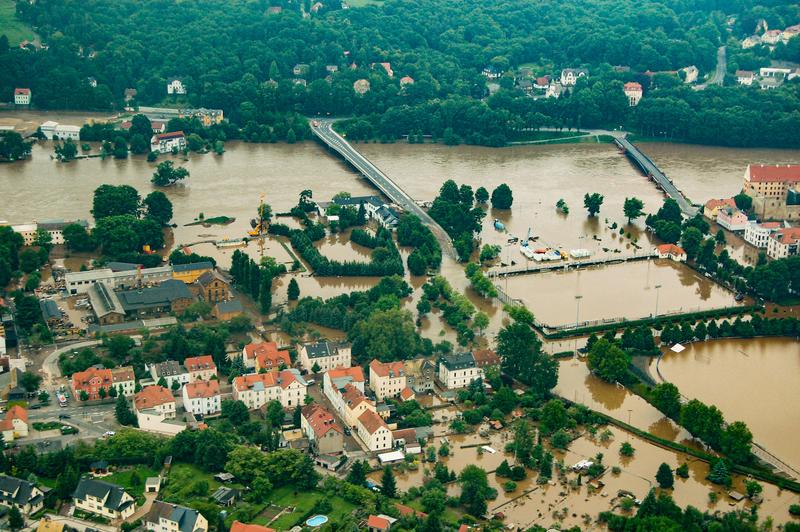 Hochwasser in Grimma (Sachsen) im Juni 2013. 