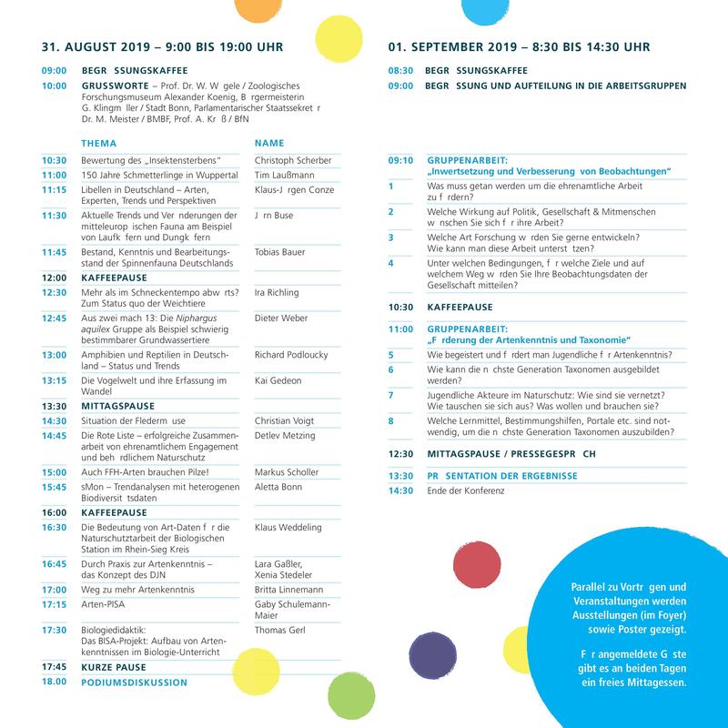 Programm der Konferenz der Arten