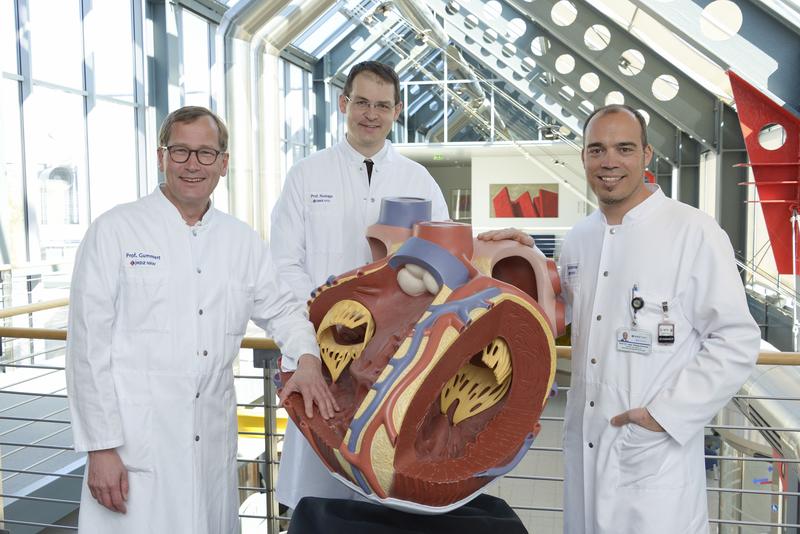Die Klinikdirektoren (v.l.) Prof. Dr. Jan Gummert, Prof. Dr. Volker Rudolph und Prof. Dr. Philipp Sommer haben das Herzinsuffizienz-Zentrum am HDZ NRW neu aufgestellt