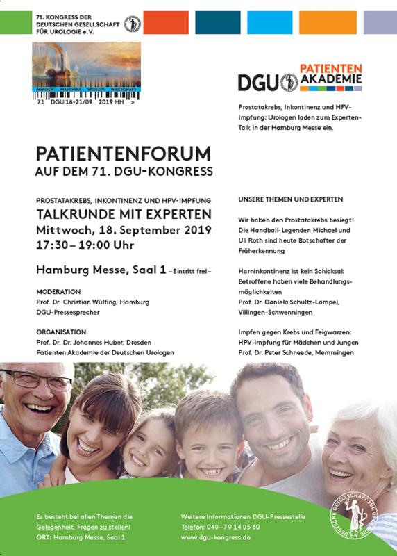 Prostatakrebs, Inkontinenz und HPV-Impfung: Urologen laden zum Experten-Talk in der Hamburg Messe.