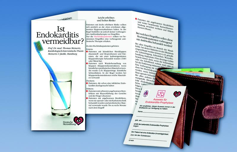 Ausweis zur Endokarditis-Prophylaxe und Faltblatt „Ist Endokarditis vermeidbar?“ 