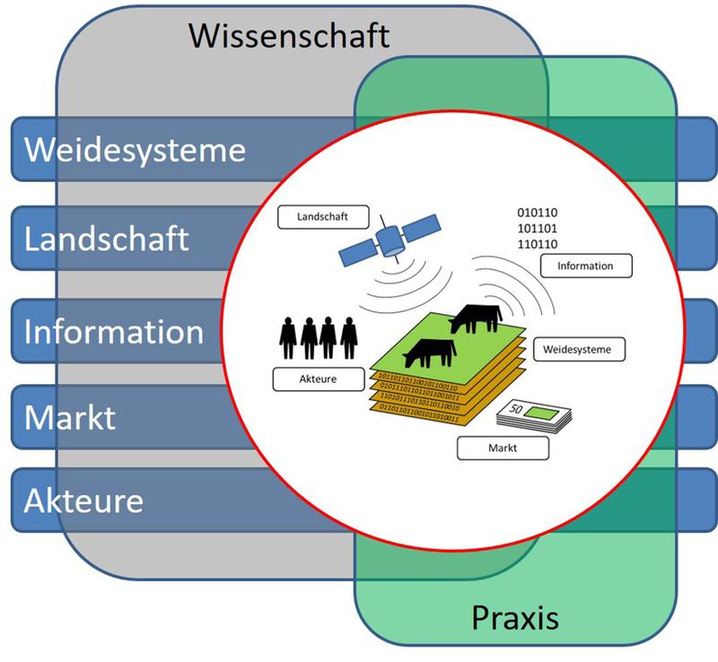 Building Blocks des interdisziplinären Verbundsprojekts GreenGrass in Kooperation von Wissenschaft und Praxis.