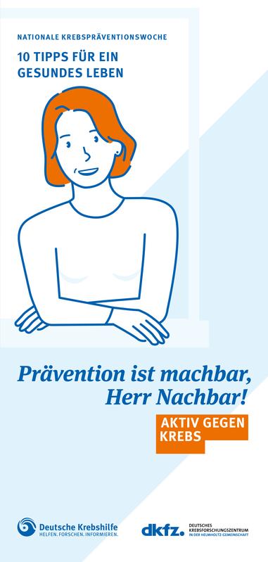 Titelbild Faltblatt: Nationale Krebspräventionswoche – 10 Tipps gegen Krebs