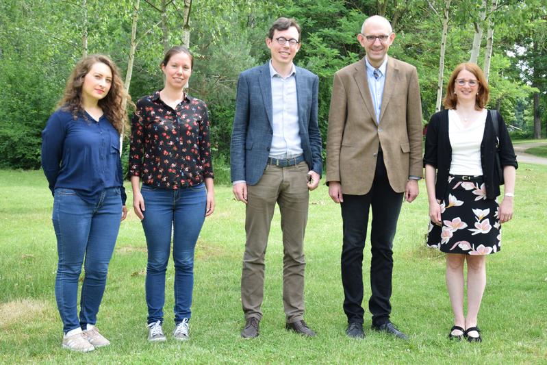 Researching the concilar acts together (from left): Maria Constantinou, Luisa Andriollo, Peter Van Nuffelen, Peter Riedlberger and Lieve Van Hoof. Not pictured: Tommaso Mari.