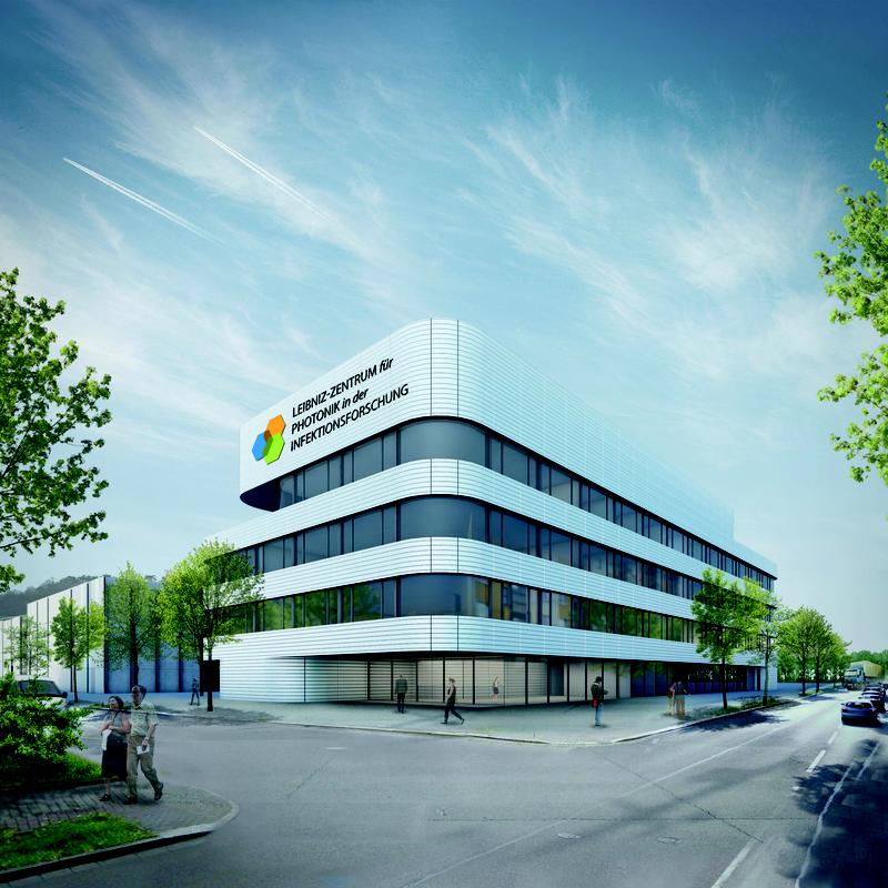 Entwurf des LPI-Gebäudes auf dem Gelände des Universitätsklinikums in Jena