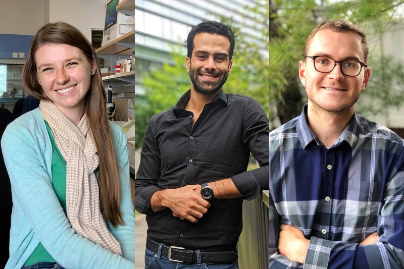 Emily Bayer of Columbia University, Mohamed El-Brolosy of the Max Planck Institute for Heart and Lung Research, and Justin Silpe of Princeton University