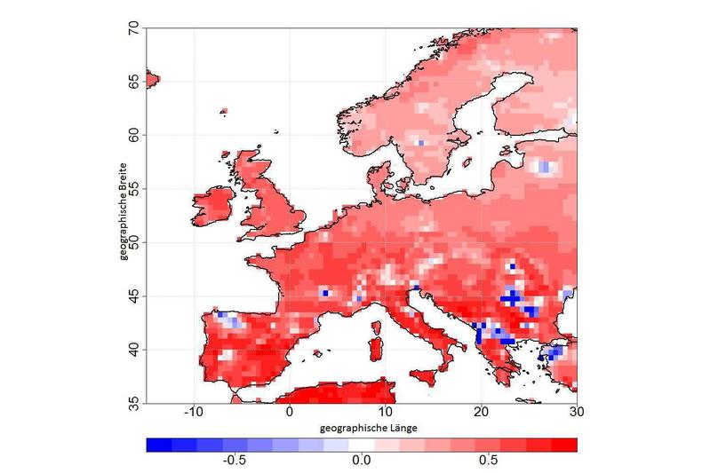 Das neue System kann regionale Klimaprognosen für Europa treffen und zum Beispiel die Entwicklung der Bodenerwärmung für bis zu zehn Jahre anzeigen