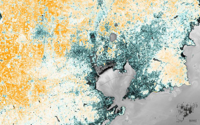 Qingdao: Veränderung der ländlich-urbanen Landschaft durch schnelles Stadtwachstum (Spektralanalyse).