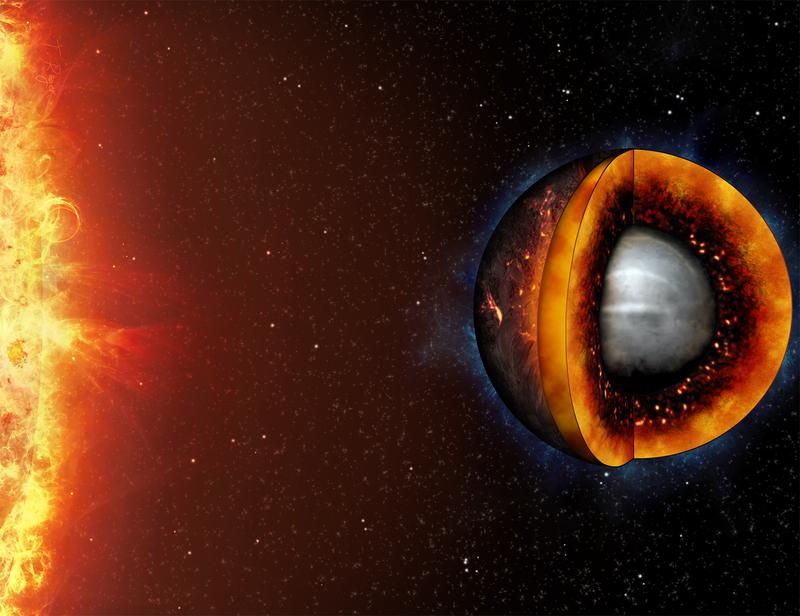 Artist’s impression of the interior of a hot, molten rocky planet.