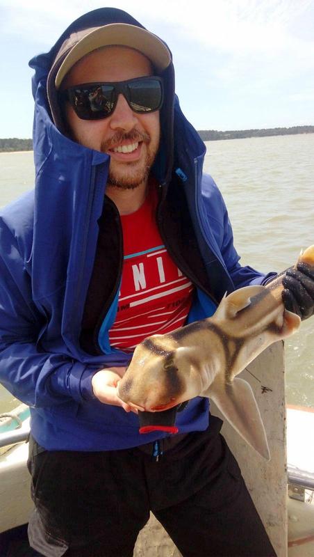 Juan Molina with a Port Jackson shark in Melbourne, Australia