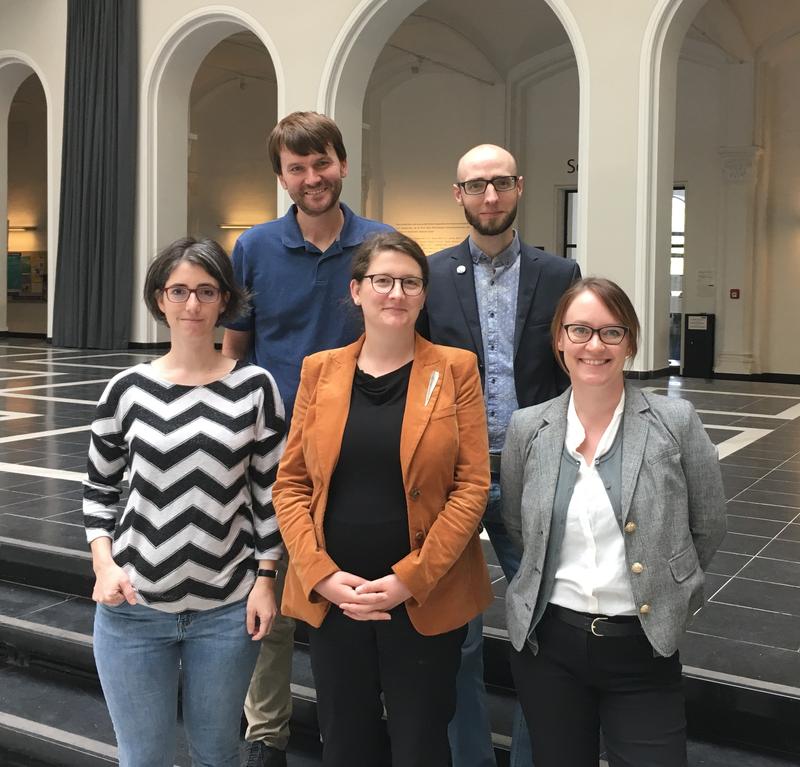 (von l.o.n.r.): Dr. Stefan Schröder (Uni Bayreuth), Dr. Frederik Elwert, Dr. Anna Neumaier (beide Ruhruni Bochum),Dr. Sarah Jadwiga Jahn (FHöV NRW), Dr. Sabrina Weiß (Uni  Leipzig)