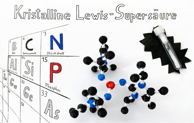 Structure and crystalline state of the new type of Lewis superacid