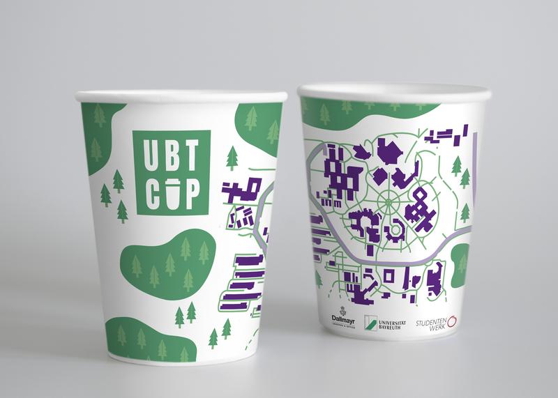 Diese „UBT CUP“ wird künftig sämtliche Behältnisse für Heißgetränke – Mehrwegtassen und Plastikbecher – auf dem Campus der Universität Bayreuth ersetzen