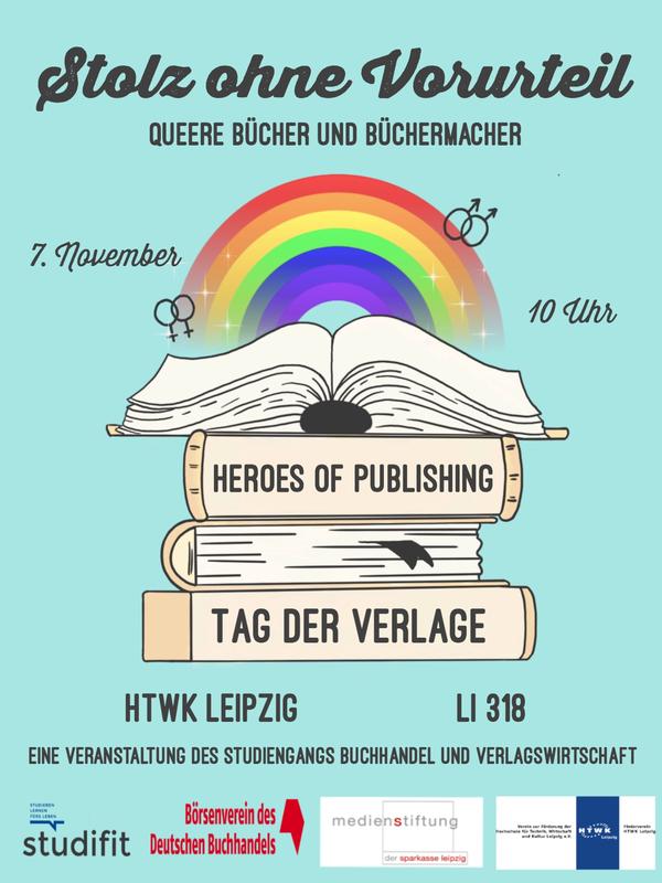 Plakat zu „Heroes of Publishing – Tag der Verlage“ am 7. November an der HTWK Leipzig