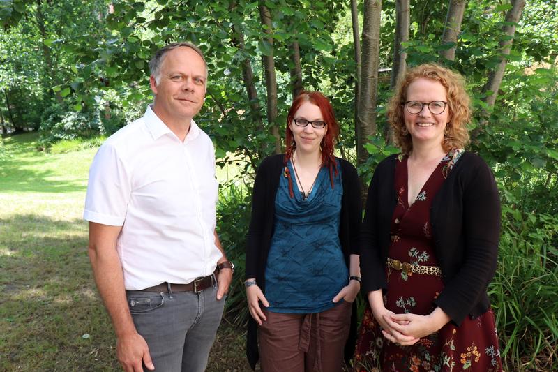 Das HNEE-Projektteam (v.l.n.r): Prof. Dr. Jens Pape, Alexandra Wittwer und Projektleiterin Dr. Melanie Kröger