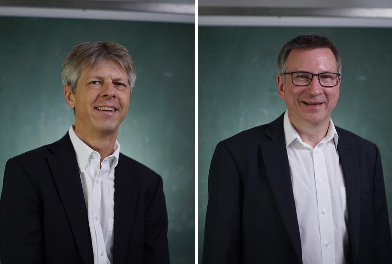 Sprecher des Graduiertenkollegs Prof. Dr. Michael Klasen (links) und Prof. Dr. Christian Weinheimer 
