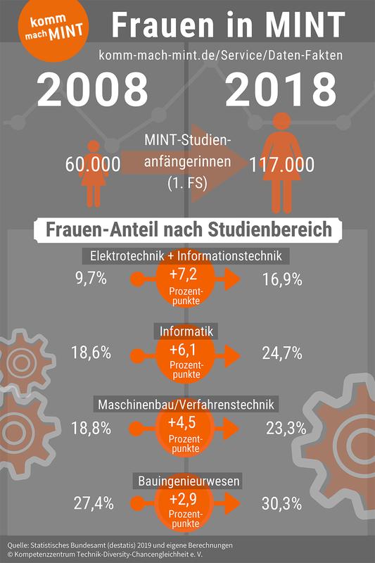 MINT-Studienanfängerinnen im 1. Fachsemester. Frauen-Anteil nach Studienbereich