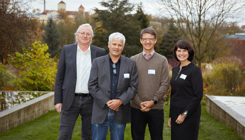 Das Leitungsgremium des Verbundkollegs: Prof. Dr. Carl Beierkuhnlein (Uni Bayreuth, Prof. Dr. Jörg Ewald (HSWT), Prof. Dr. Bernhard Bleyer (TH Deggendorf) u. Dr. Michaela Stegmann (HSWT) (von links).