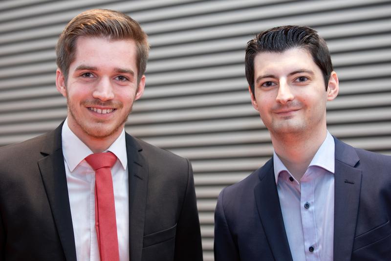 Die beiden Promotionspreisträger Dr. med. Stephan Traidl und Dr. rer. nat. Markus Stempel (v.l.).